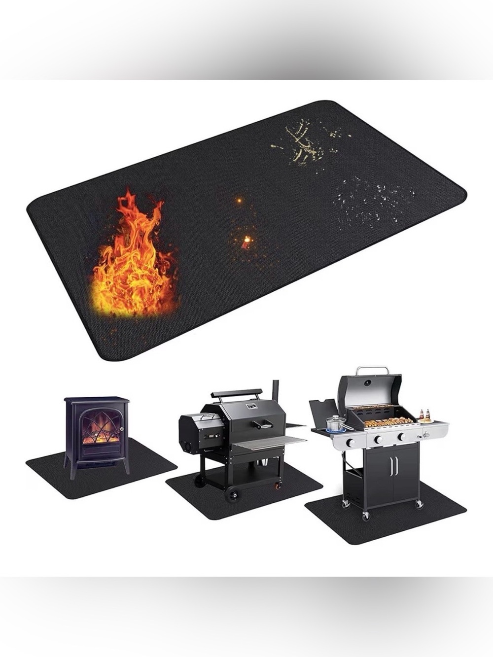 UBeesize Large 65 x 48 inches Under Grill Mat for Outdoor Grill